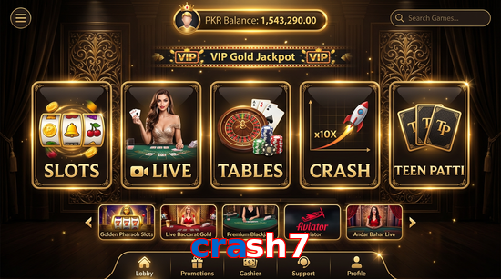 Main screen of Crash7 casino page for PK players