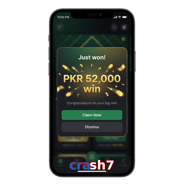 Main screen of Crash7 win page for PK players